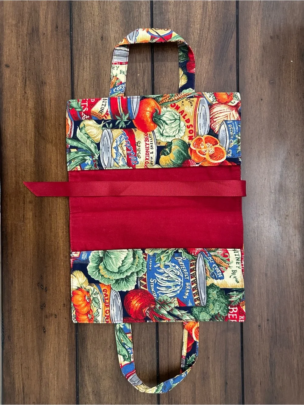 Handmade Garden Harvest Print Small Journal/Book Cover Bag - Multicolor